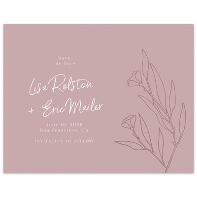 Grayed Mauve, Pink Wedding Digital Save the Date - Pistoia Landscape