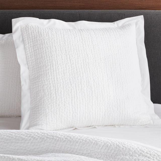 Celeste White Solid Euro Sham
