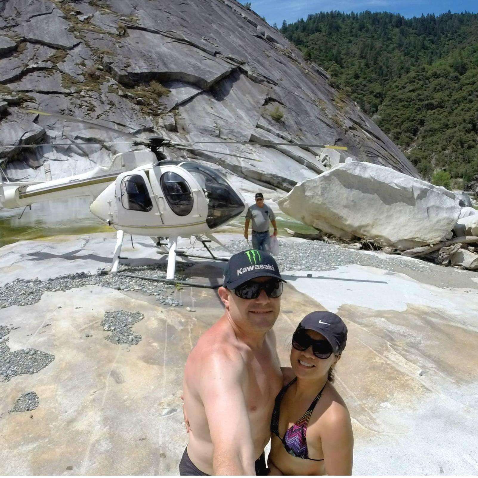 First camping trip to a secret location. Dave's dad flew us in a helicopter.