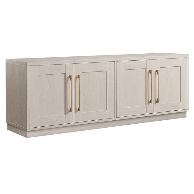 Henn&Hart Rectangular TV Stand for TV's up to 75" in Alder White, for Home, Living Room, Bedroom, Entertainment Room, Office