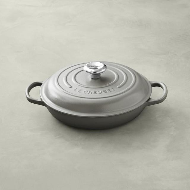 Le Creuset Signature Cast-Iron Braiser, 2 1/4-Qt., Matte French Grey