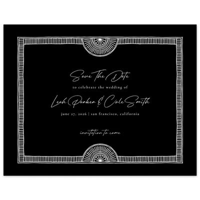 Black Wedding Digital Save the Date - Blevio Landscape