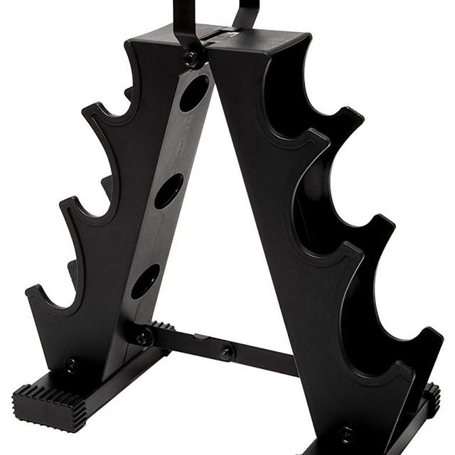 BalanceFrom Foldable Solid Steel A-Frame Dumbbell Rack Holder with Handle, Works for Dumbbells 1-20 LBS