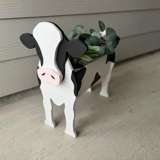 Handcrafted Cow Planter