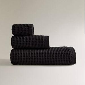 Waffle-Knit Cotton Bath Towel - Hand Towel