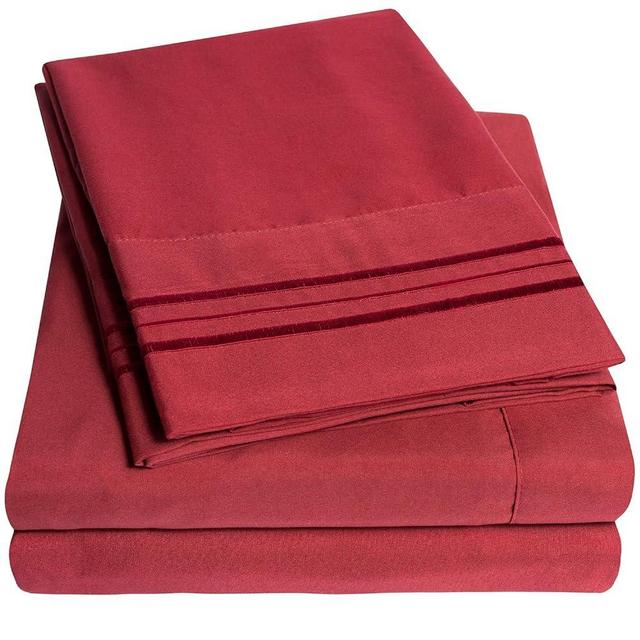 1500 Supreme Collection Queen Sheet Sets Burgundy - Luxury Hotel Bed Sheets and Pillowcase Set for Queen Mattress - Extra Soft, Elastic Corner Straps, Deep Pocket Sheets, Queen Burgundy