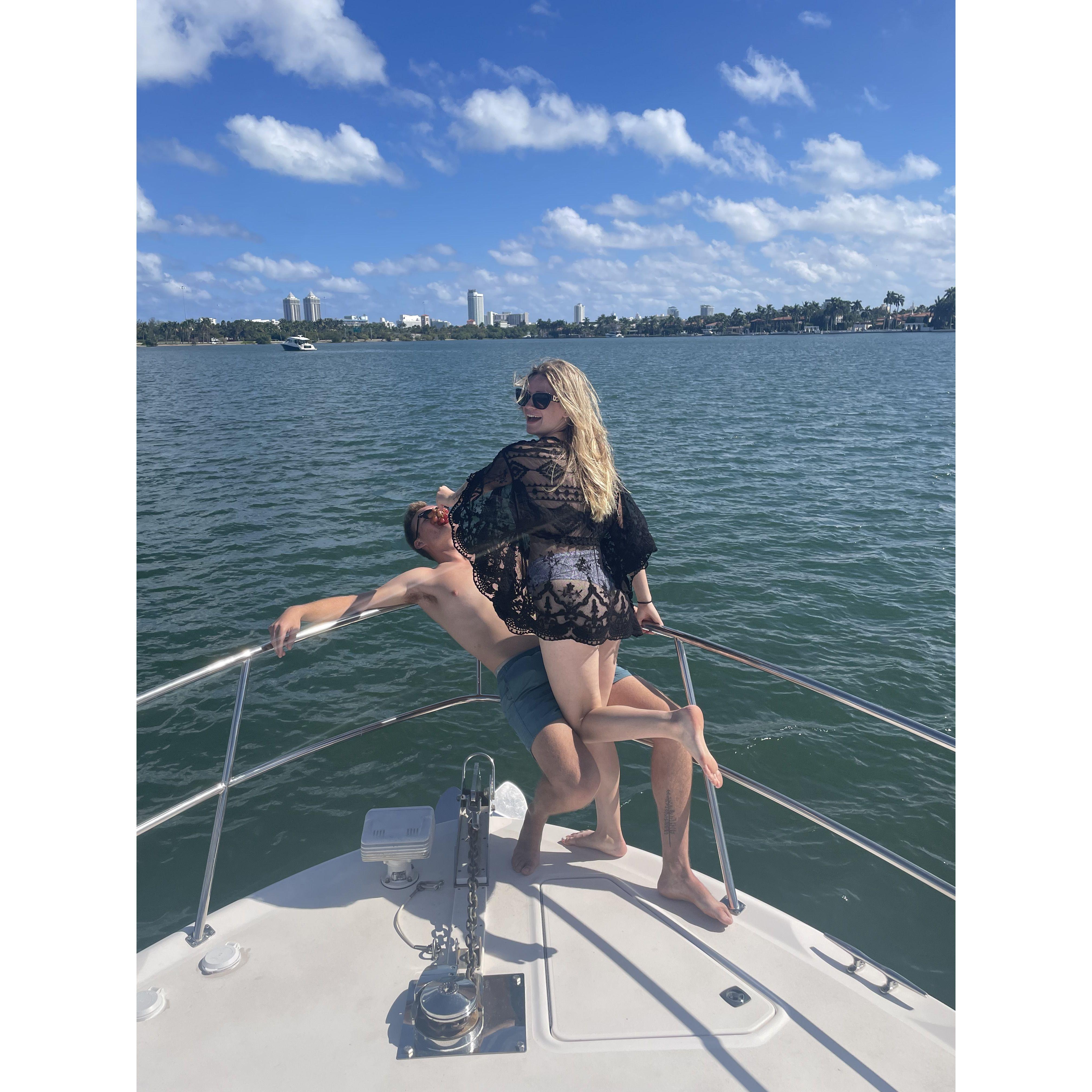 us on a yacht