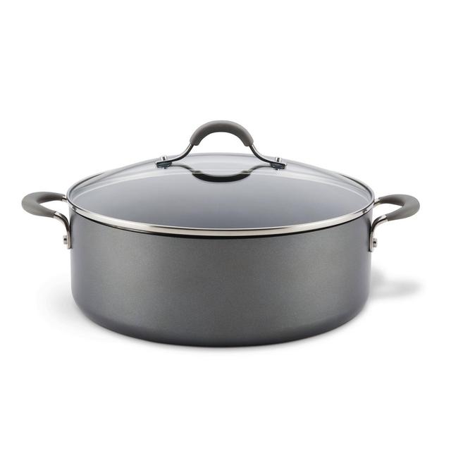 Circulon Elementum 7.5qt Hard Anodized Aluminum Stock Pot with Lid Gray