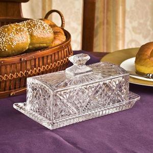 Godinger Butter Dish, Glass Butter Dish With Lid, Butter Holder - Dublin Crystal Collection