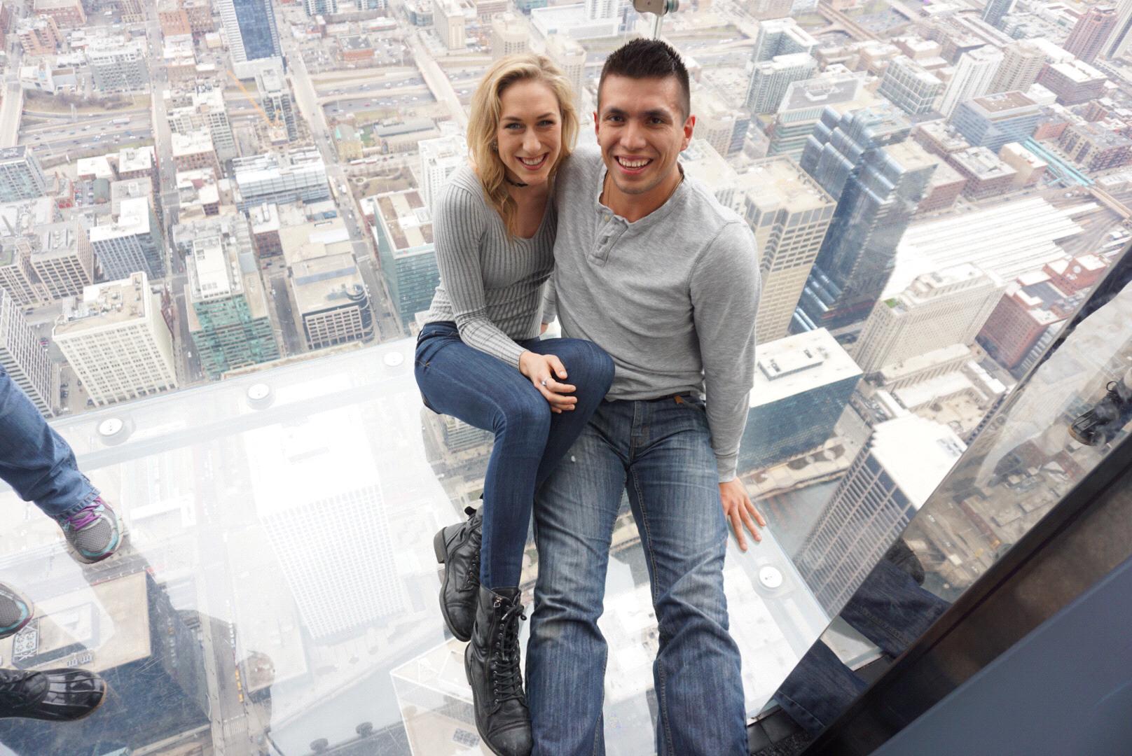 The observation deck at the Willis Tower in Chicago!