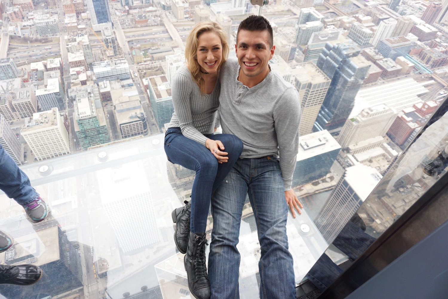 The observation deck at the Willis Tower in Chicago!