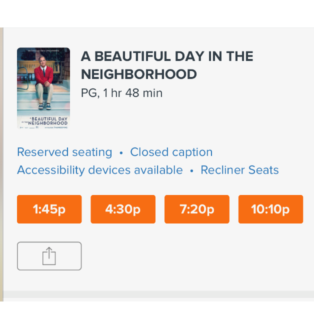 That 7:20 pm movie, where it all began. Thanks Mr. Rodgers <3
