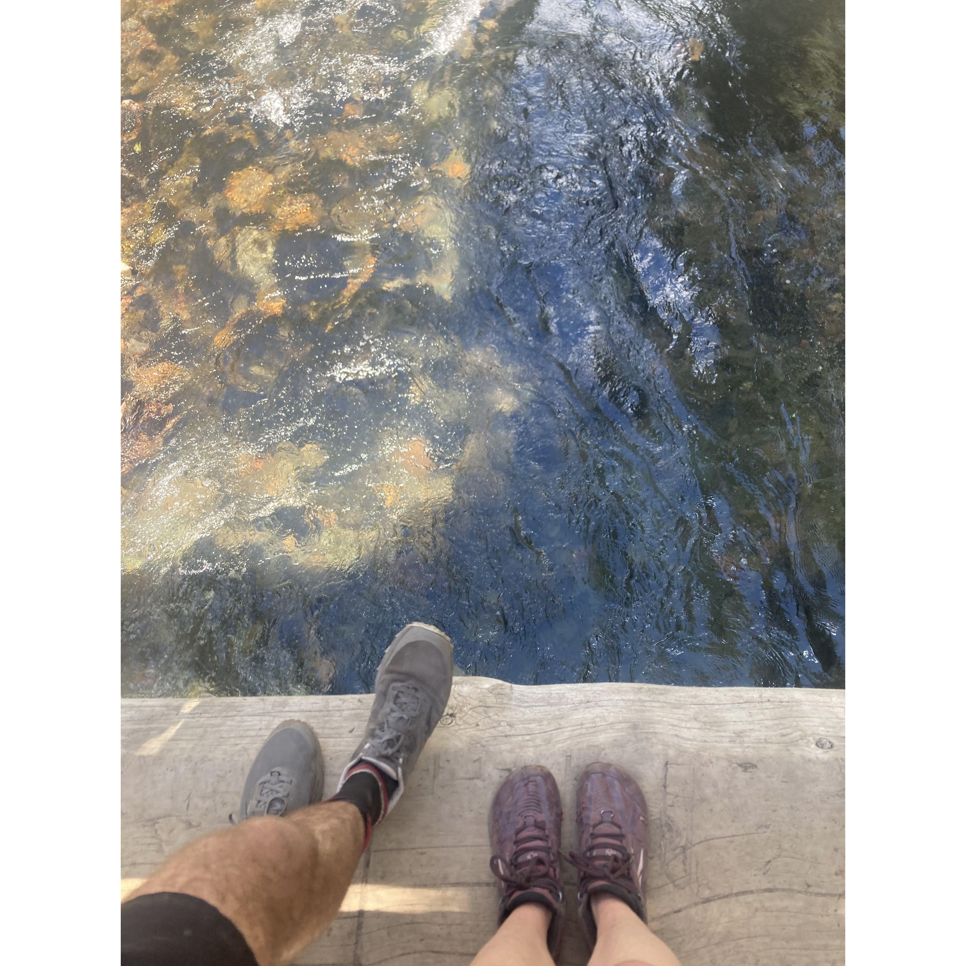 Trail running in the forests where we met! Always pausing for a river gaze