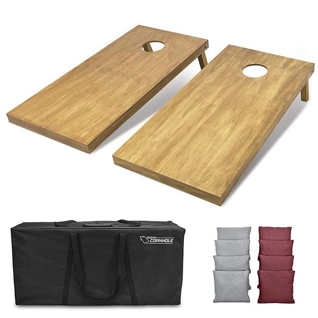 GoSports 4feet x 2feet Regulation Size Wooden Cornhole Boards Set - Includes Carrying Case and Over 100 Optional Bean Bag Colors