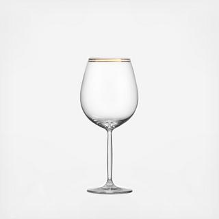 Diva Living Burgundy Wine Glass with  Band, Set of 6