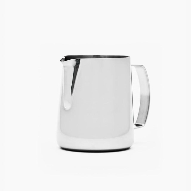 Barista Hustle Milk Pitcher – 400ml Polished Stainless Steel, Precision Spout & Handle Alignment, Internal Measurement Markings, Premium 304 Stainless Steel Milk Steaming Pitcher for Latte Art