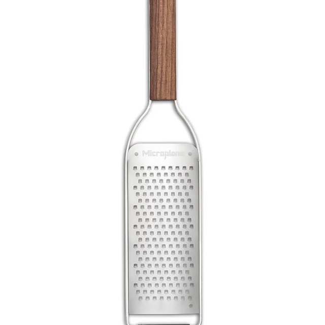 Microplane Master Series Wood Handle Stainless Steel Frame Coarse Blade Cheese Grater
