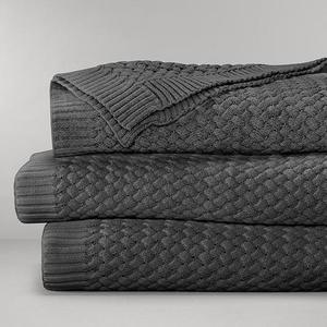 Chunky Knit Throw - Heather Gray