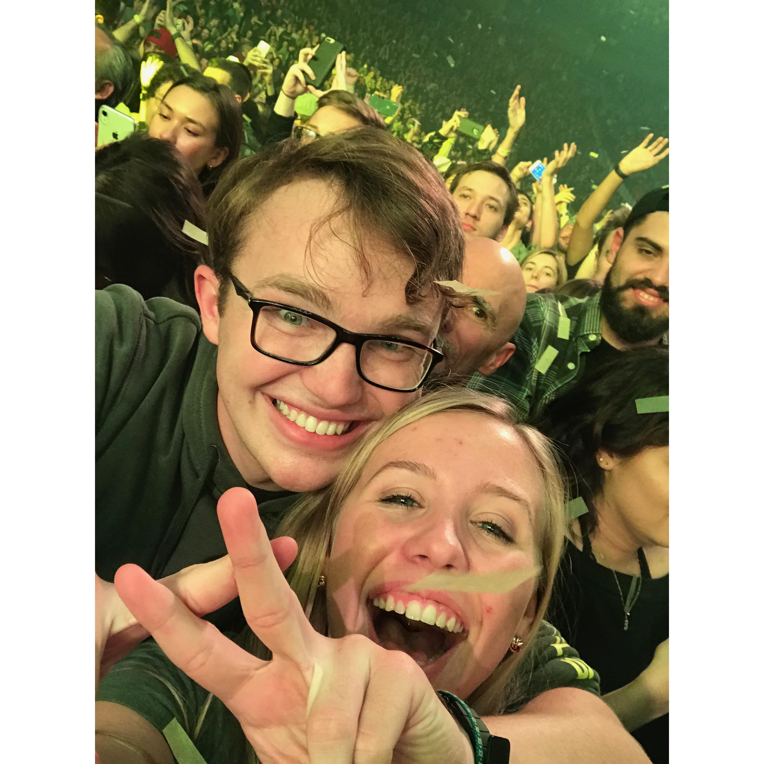 One of our favorite memories together. This was taken at the Twenty One Pilots concert in Kansas City, November 2018. We both had a blast and it was the first of many concerts together!