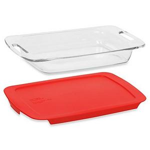 Pyrex® Easy Grab™ 3-Quart Oblong Glass Baking Dish with Red Plastic Cover