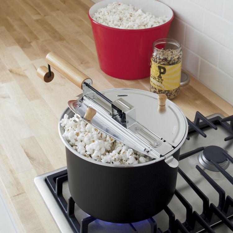 Stovetop Popcorn Popper Black | Crate & Barrel