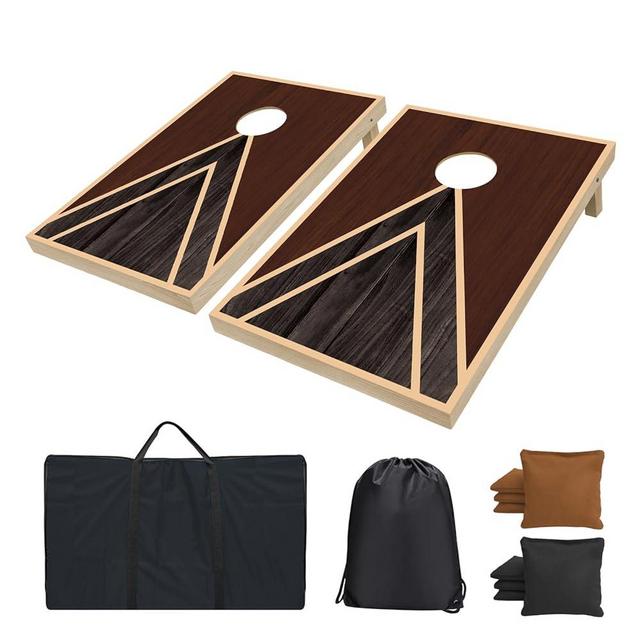 Cornhole Boards Set - Regulation Size 4x2/3x2ft Solid Wood Corn Hole Game Set with 8 Bean Bags and 2 Cornhole Boards - Perfect for Outdoor Game