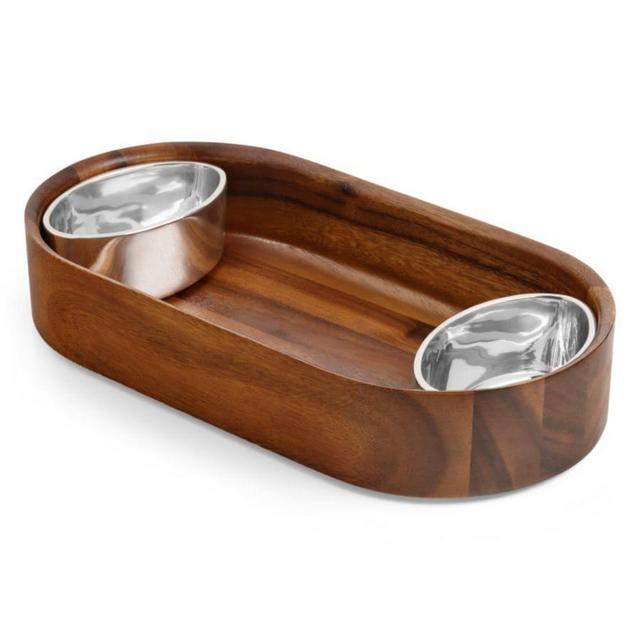 Nambé Oblong Nest Chips & Dip Tray