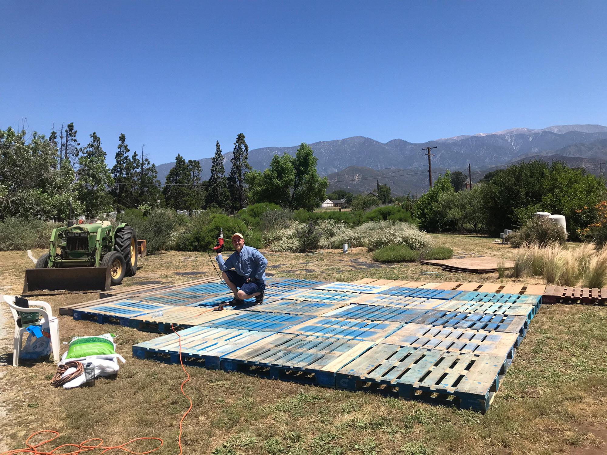 Here’s Alex preparing the stage and dance floor