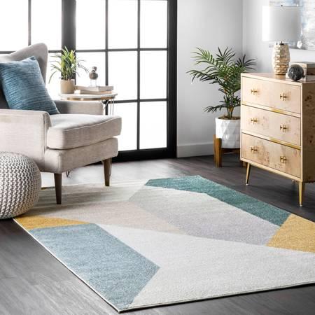 Light Gray Modern Abstract Area Rug