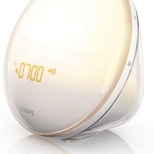 Philips Wake-Up Light Alarm Clock with Colored Sunrise Simulation and Sunset Fading Night Light, White (HF3520)