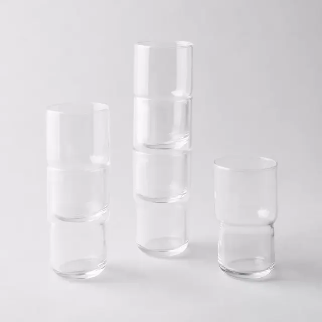 French Tightrope Stackable Glasses - Tall 10.75 oz Set of 6