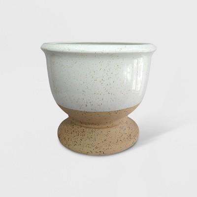14" Dual Reactive Glaze Planter Tan & White - Threshold&#153;