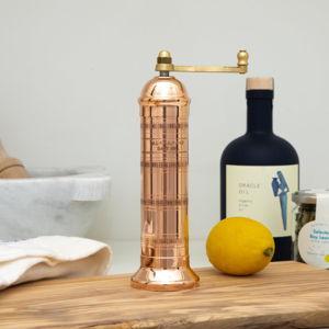 Original Greek European Salt Mill Grinder with Crank Handle | Copper