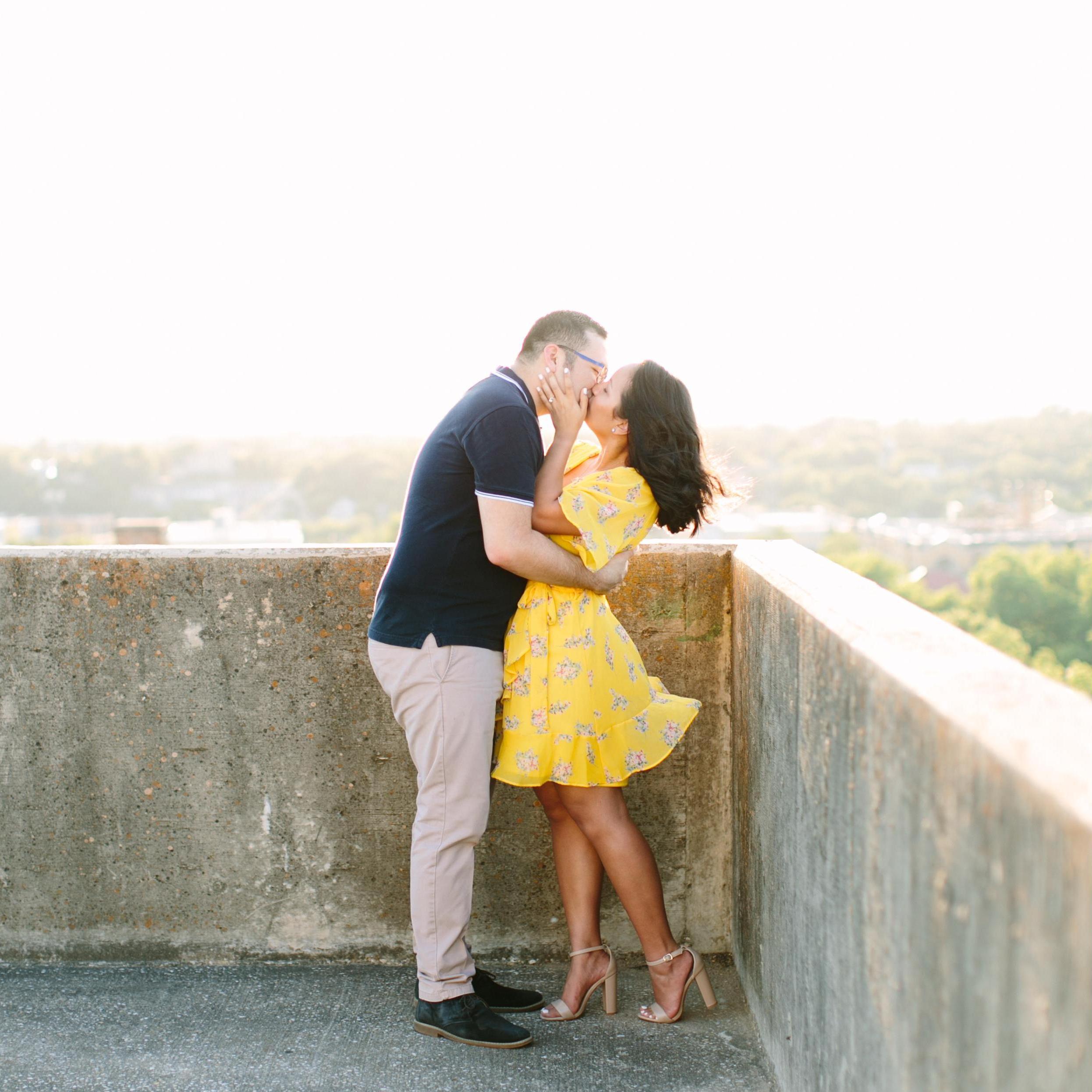 Our rooftop engagement shoot when the wind hit just right...