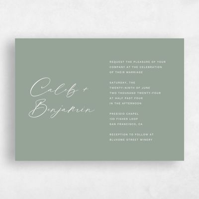 Sage, Green Wedding Invitation - Halbert Landscape