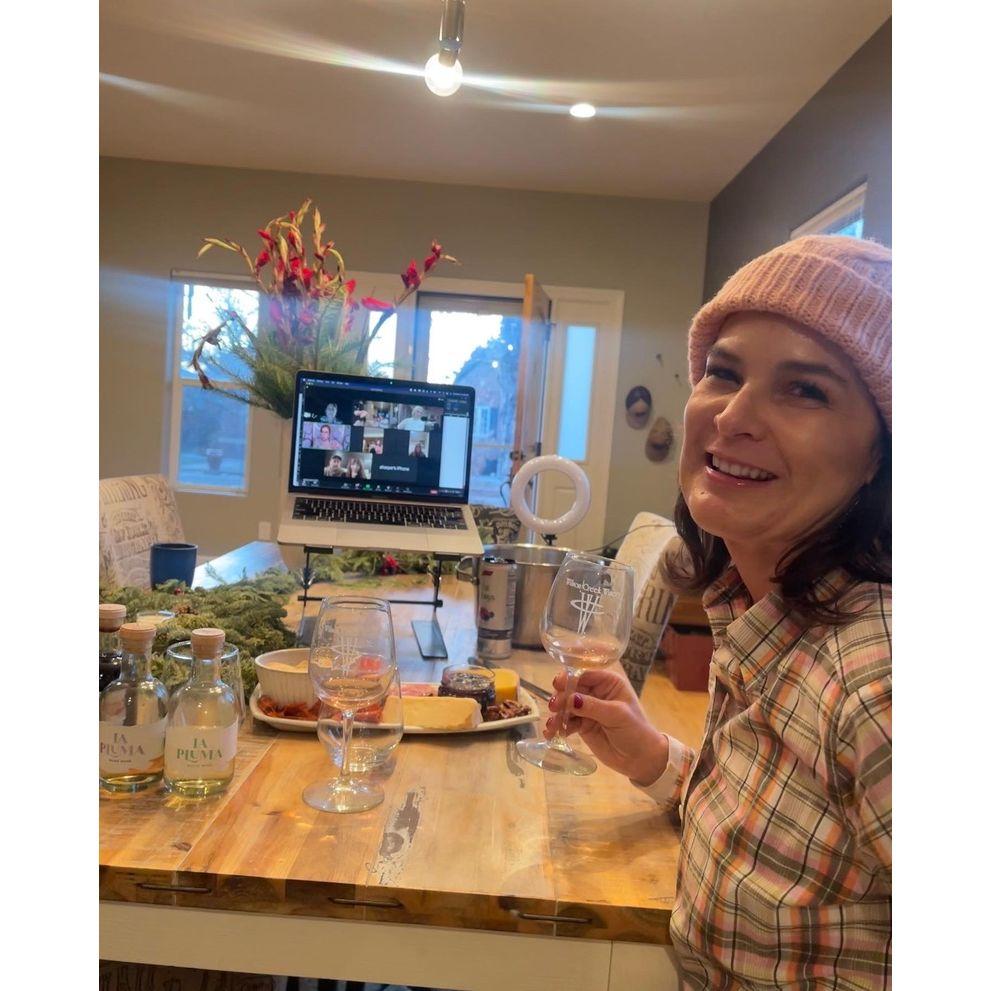 Kim's first birthday with Justin. She was in Colorado and away from her friends, and Justin planned a virtual wine tasting with them.