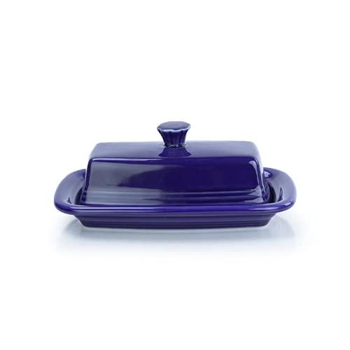 Fiesta® Covered Butter Dish XL, 8" – Durable Ceramic, Lead-Free, Dishwasher/Microwave/Oven Safe – Made in USA Dinnerware - Twilight