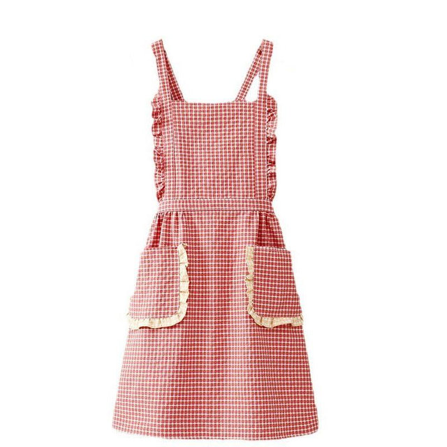 RchleaKry Vintage Ladies Aprons, Pinafore Apron Dress for Women Girls, Cute Floral Slim Aprons Chef Aprons, Gift for Women