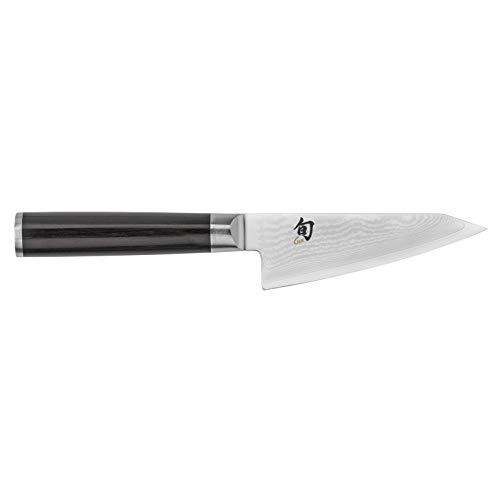 Shun Classic 4.5-inch Asian Multi-Prep Stainless Steel Kitchen Knife for Boning, Other Food Prep Tasks; Double-Bevel Blade; Handcrafted in Japan; D-Shaped Ebony PakkaWood Comfort Handle;