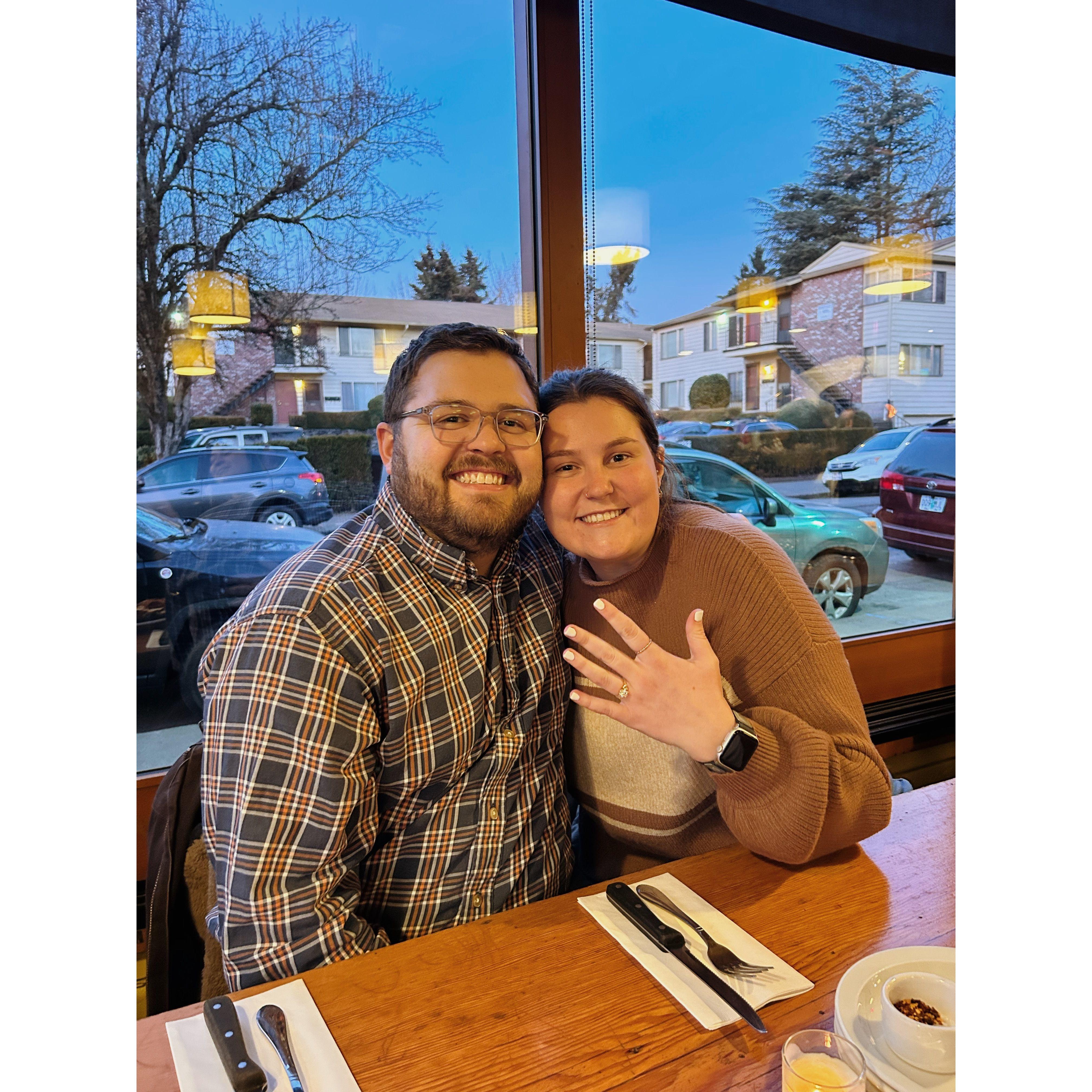 Woohoo! We're engaged!