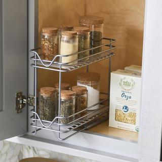 Glidez Nickel 2-Tier Spice Rack Organizer