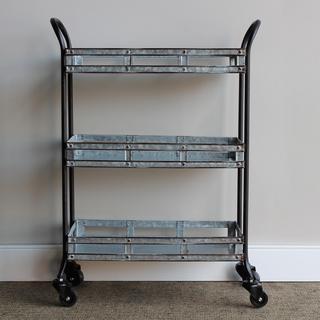 3-Tier Galvanized Rolling Cart