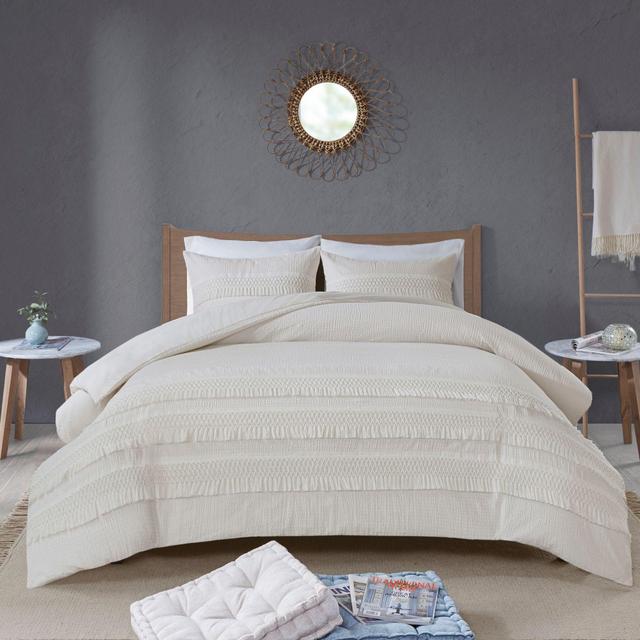 Madison Park Amaya 3-Piece Full/Queen Duvet Cover Set in Ivory