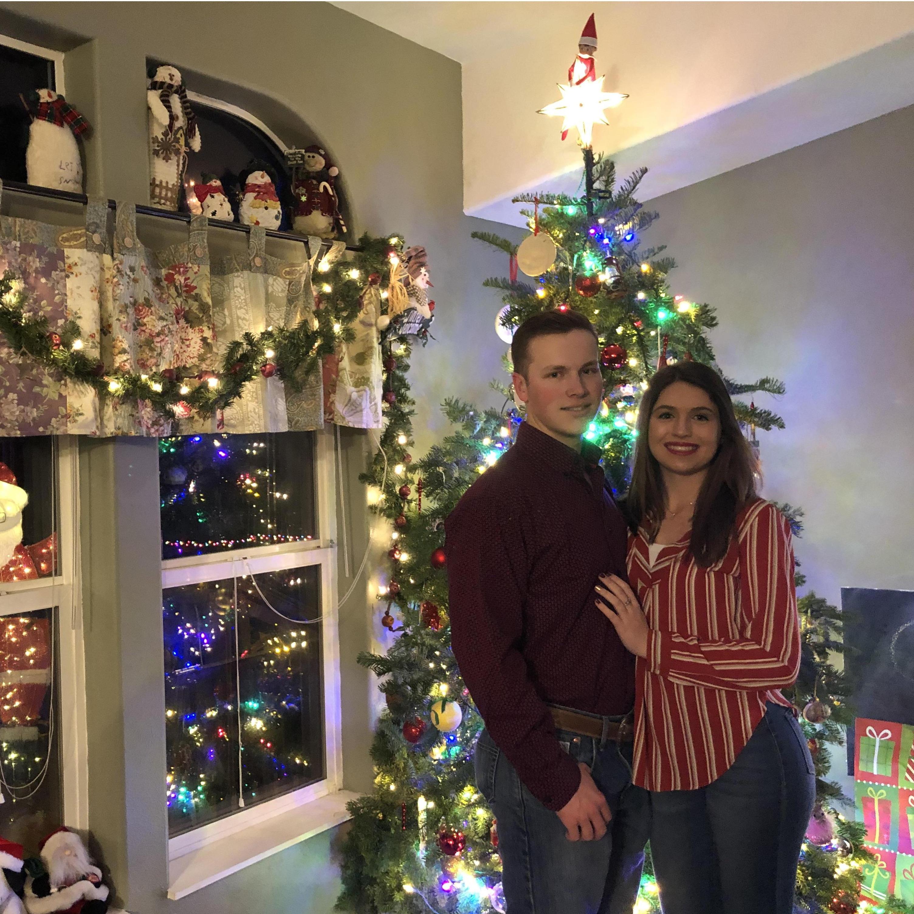 Christmas Eve 2018, our first Christmas together! This picture inspired our annual Christmas eve photo which is one of my favorite traditions now.