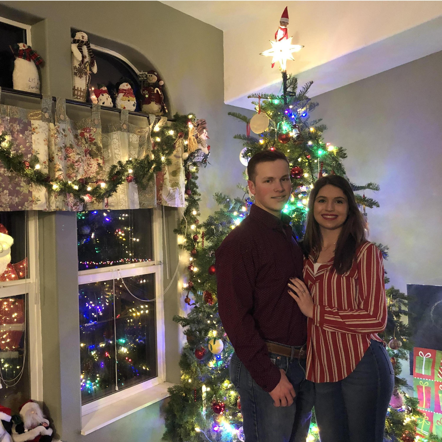 Christmas Eve 2018, our first Christmas together! This picture inspired our annual Christmas eve photo which is one of my favorite traditions now.