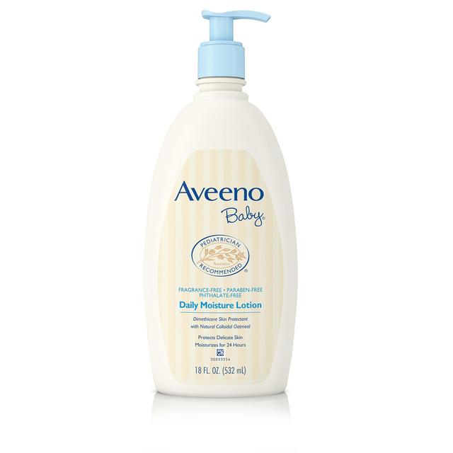 Aveeno Baby Daily Moisture Lotion with Natural Colloidal Oatmeal & Dimethicone, Fragrance-Free, 18 fl. oz