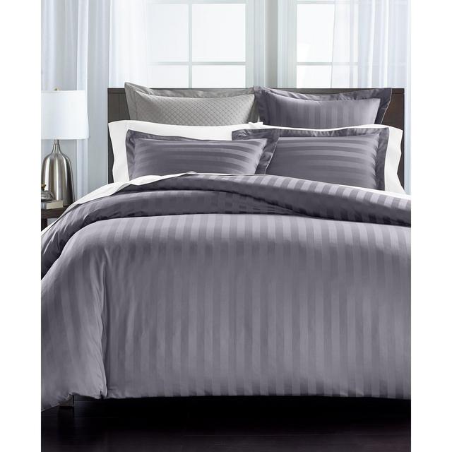 Charter Club Damask 1.5" Stripe Supima Cotton 550-Thread Count 3-Pc. Full/Queen Duvet Cover Set, Created for Macy's