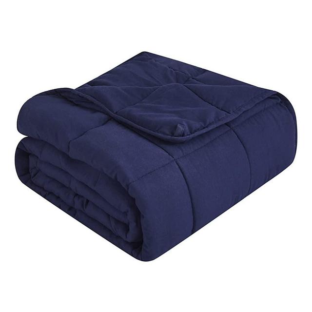 TOPCEE Weighted Blanket (15lbs 48"x72" Twin Size) Cooling Breathable Heavy Blanket Microfiber Material with Glass Beads Big Blanket for Adult All-Season Summer Fall Winter Soft Thick Comfort Blanket