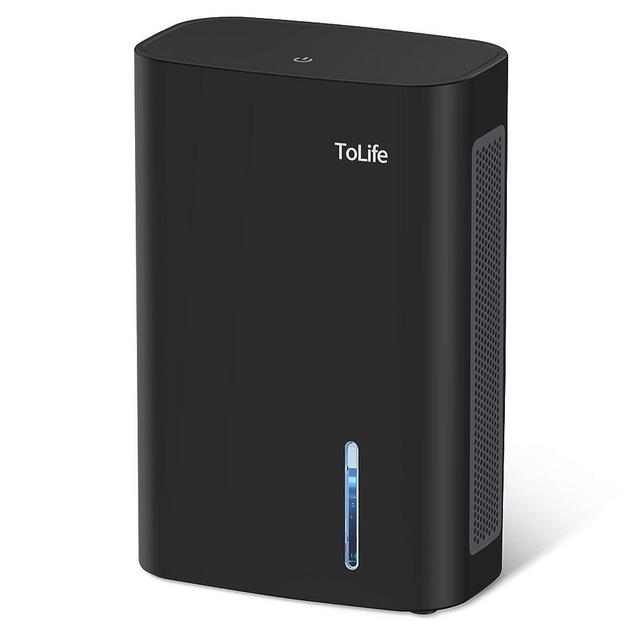 ToLife Dehumidifiers for Home, 62 OZ Dehumidifier for Room with Auto Shut Off, Sleep Mode (800 sq. ft) Portable Dehumidifier for Bathroom, Bedroom, Basement, RV, 7 Colors LED Light, Black