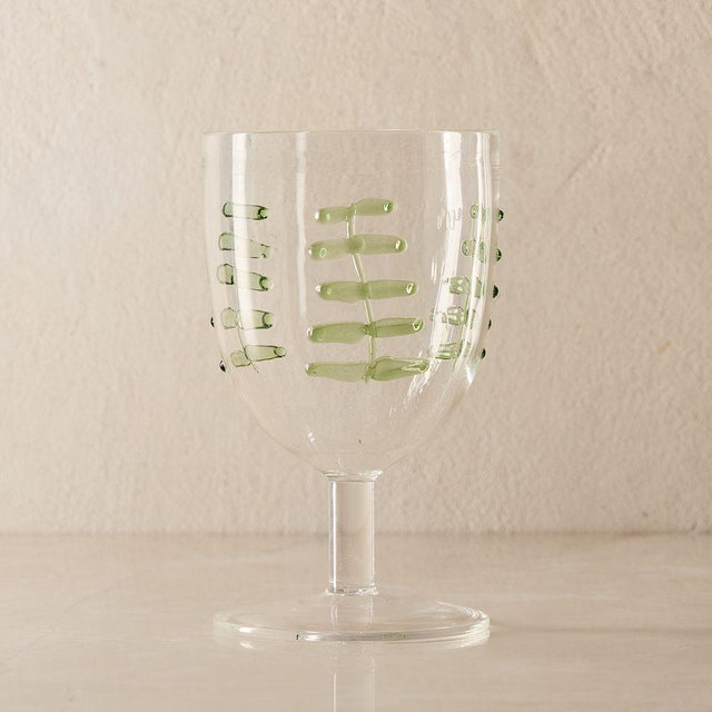 Palm Applique, Wine Glass, Palm, Set of 4